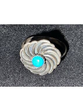 925 Turquoise Signed CB Size 6